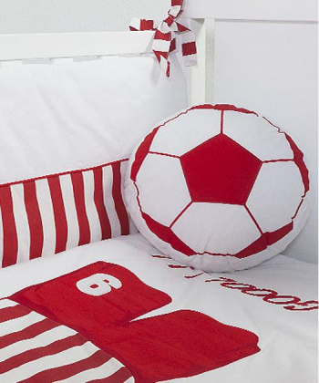 Tri drugara Fudbaleri komplet posteljine za krevece 120x60 cm - Crvena