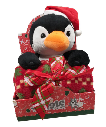 Jungle Novogodišnje ćebe sa plišanom igračkom Pingvin 5337-p