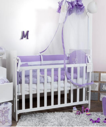 Tri Drugara komplet posteljina za krevetac za bebe lila