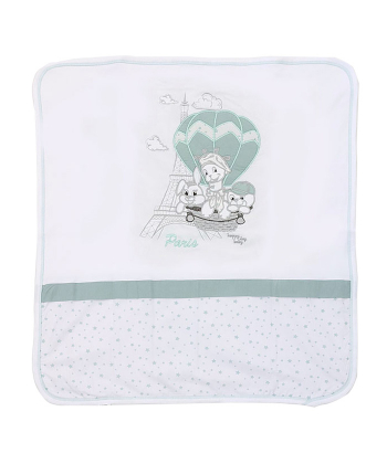 Tri Drugara u Parizu pamučni prekrivač za bebe 80x85 cm - Zeleni