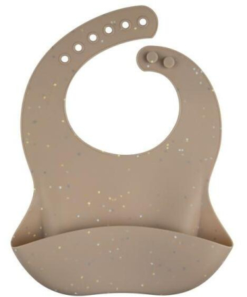 Canpol Babies silikonska portikla za bebe sa džepom Dots 51/029 beige