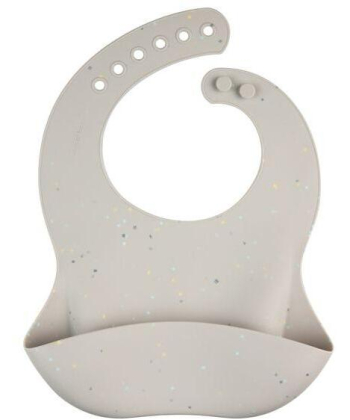 Canpol Babies silikonska portikla za bebe sa džepom Dots 51/029 grey