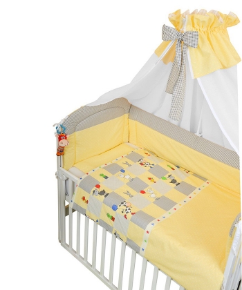 Textil komplet posteljine za bebe KRAVICA Žuta