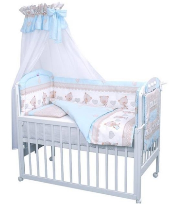 Textil komplet posteljine za bebe Meda 140 x 70 cm - plava