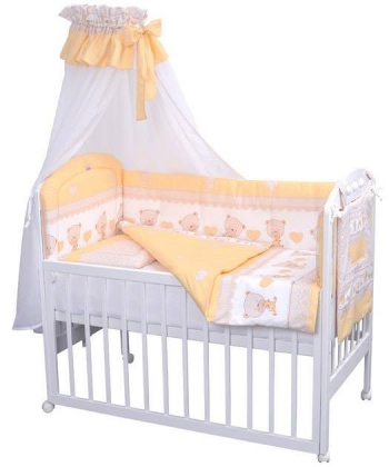 Textil komplet posteljine za bebe Meda 140 x 70 cm - zuta