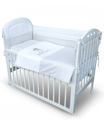 Textil komplet posteljina za krevetac za bebe Slatki snovi - 120x60 siva