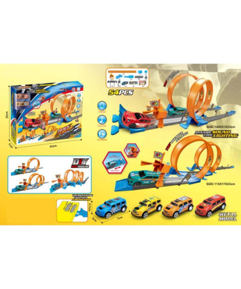 Merx staza sa automobilima igračka za decu 54 elemenata - A077177