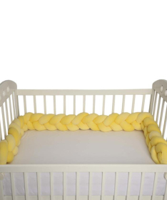 Textil Plišana Pletenica (ogradica) za krevetac 15x240 cm - Žuta