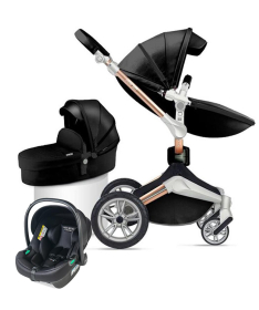 Hot Mom kolica za bebe 3 u 1 Roto Black