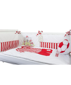 Tri drugara Fudbaleri komplet posteljine za krevece 120x60 cm - Crvena