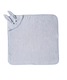 Textil peškir za bebe sa kapuljačom Sivi Zeka 80X80 cm - Siva
