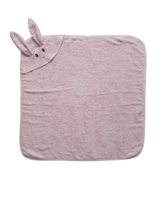 Textil peškir za bebe sa kapuljačom Roze Zeka 80X80 cm - Roze