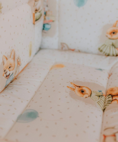 Textil komplet posteljina za krevetac za bebe Medeni - 120x60 cm