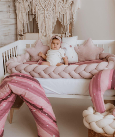 Textil komplet posteljina za krevetac za devojčice Stars - 120x60 cm