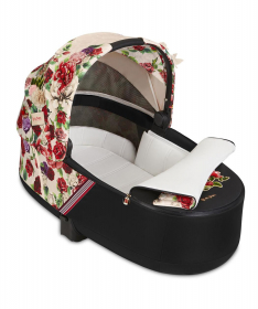 Cybex Priam kolica za bebe + Nosiljka Spring Blossom Light&Matt Black
