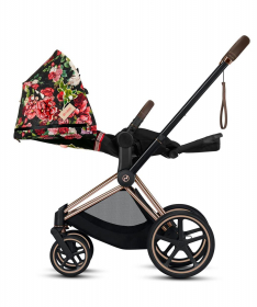Cybex Priam kolica za bebe + Nosiljka Spring Blossom Dark&RoseGold