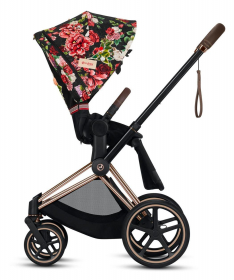 Cybex Priam kolica za bebe + Nosiljka Spring Blossom Dark&Matt Black