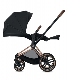 Cybex Priam kolica za bebe + Auto sedište Aton 5 - Deep Black&Chrome&Brown