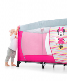 Hauck prenosivi krevetac za bebe Dream n play Minnie Geo Pink