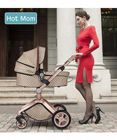 Hot Mom kolica za bebe 2 u 1 Light Browning