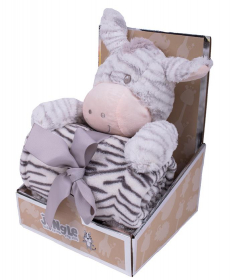 Jungle ćebe za bebe sa plišanom igračkom Zebra siva 2020