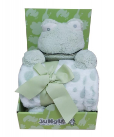 Jungle ćebe za bebe sa plišanom igračkom Žabac zeleni 2020