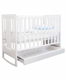 Kiddy Joy Luka krevetac za bebe beli sa teleskopskom fiokom i klackalicom