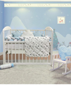Textil Bambino komplet posteljina za krevetac za bebe Plava - 120x60 cm