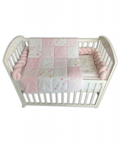 Textil Pletenica komplet posteljina za bebe Roza - 120x60 cm