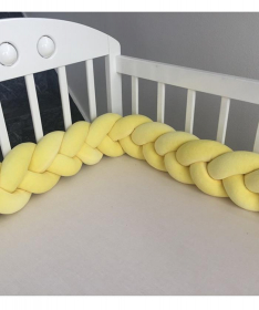 Textil Plišana Pletenica (ogradica) za krevetac 15x240 cm - Žuta