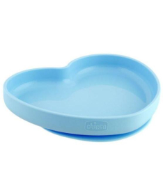 Chicco silikonski tanjir za dečake Srce Plavi