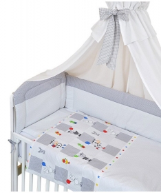 Textil komplet posteljine za bebe KRAVICA Siva