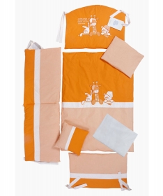 Tri Drugara komplet posteljina za krevetac za bebe narandzasta