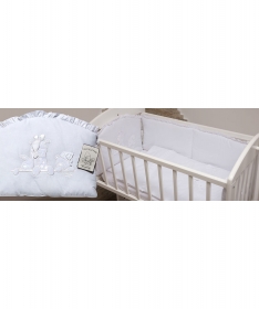 Tri Drugara posteljina za kolevku za bebe bela