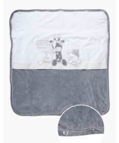 Tri Drugara pamučni punjeni prekrivač za bebe sivi