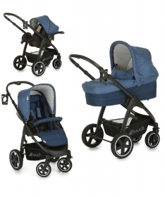 Hauck kolica za bebe trio set (kolica+nosiljka+auto sediste) Soul Melange navy - plavi