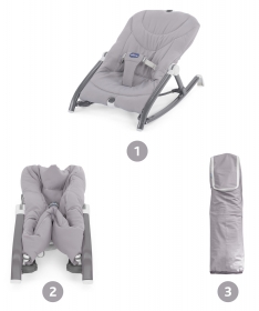 Chicco lezaljka za bebe Pocket Relax grey - siva