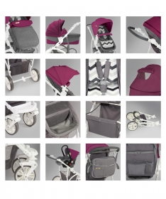 Lorelli Bertoni kolica za bebe i nosiljka za bebe Arizona + Pram Body + Bag Rose&Grey