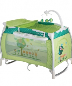 Lorelli Bertoni deciji krevetac za bebe iLounge 2 nivoa Rocker Green Garden