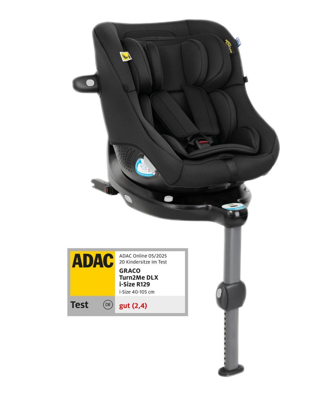 Graco Turn2me DLX i-Size Isofix auto sedište za bebe 40-105cm Midnight Black