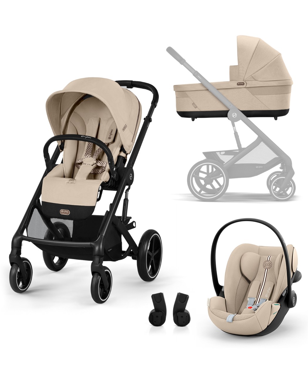 Cybex Balios S kolica za bebe 3 u 1 sa Cloud G3 i-Size Plus auto sedištem - Almond Beige