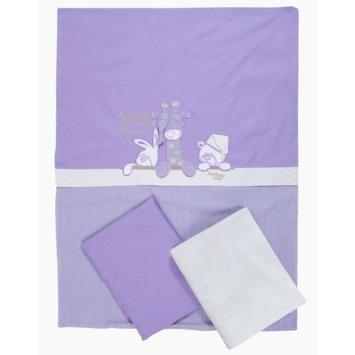 Tri Drugara posteljina za krevetac za bebe lila Kiddy JOY