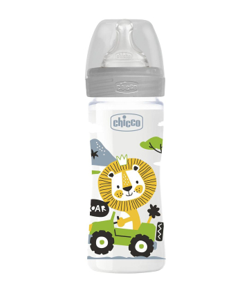 Chicco WB Plastična flašica za bebe 2 meseca + 250 ml - Siva