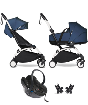 Babyzen Yoyo3 kolica za bebe 3 u 1 sa Korpom nosiljkom Beli ram - Air France Blue