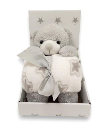 BBO ćebe sa igračkom za bebe Bear Grey - 20TB0159-2