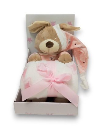 BBO ćebe sa igračkom za bebe Sleepy Bear Pink - 20TB0167-2