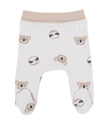 Just Kiddin Organic pantalonice za bebe sa stopicama 3 - 6 meseci Lenjivac&Panda Bež - 11004225