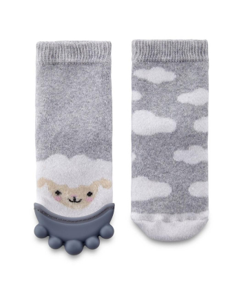 Babyjem pamučne čarapice za devojčice sa glodalicom 6-12m Grey - 92-46523