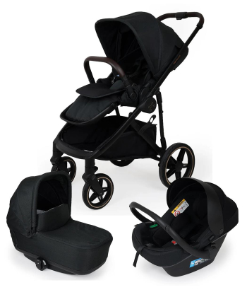 Jungle Motto Deluxe kolica za bebe 3 u 1 sa crnim ramom Black