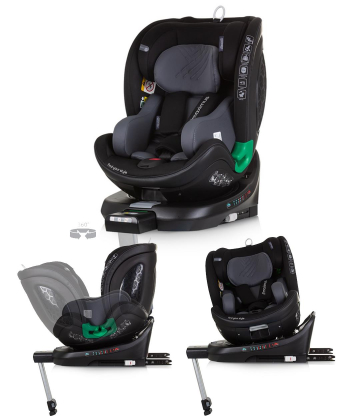 Chipolino Maximus 360 iSize Isofix auto sedište za bebu 40-150cm Obsidian